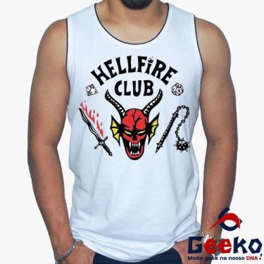 Imagem de Regata Hellfire Club 100% Algodão Stranger Things Camiseta Regata Geek