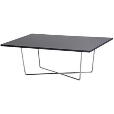 Imagem de Mesa Centro Breno Tampo MDF Preto Base Cromada 1,00 MT (LARG) - 41255 