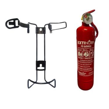Imagem de Kit Completo - Extintor Pó 1kg Fino Com Suporte Veicular