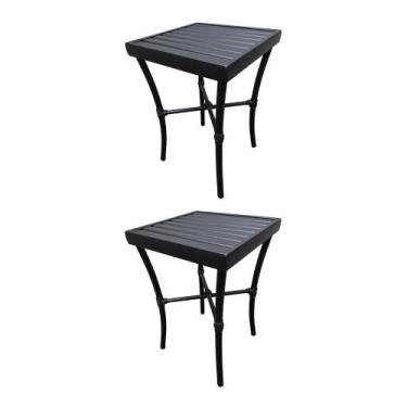 Imagem de Kit 2 Mesinhas Ripada Quadrada 0.35X0.35M Alumínio Preta - FRANFER, PR