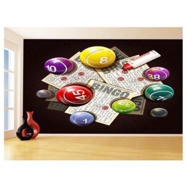 Imagem de Papel De Parede 3D Salão De Jogos Bingo Cartela 3,5M Jcs140 - Você Dec