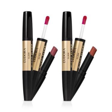 Imagem de Eudora Kit Batom Glam Micro Plump: Malva Essencial 1,8g + Terracota Re