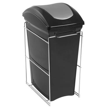 Imagem de Lixeira Aramada Deslizante Simples 15L Aço Carbono Cromado P