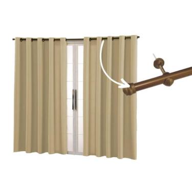 Imagem de Kit cortina com varão 2 metros Porta ou Janela Tecido Oxford - Casa Ar