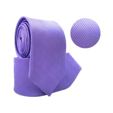 Imagem de Gravata Social Risco Fino Padrinho Evento - RPires, Lilás escuro