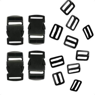 Imagem de 100 Fechos Engate Rápido 30mm + 100 Reguladores Para Mochila - Magazin