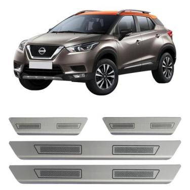 Imagem de Kit Soleira Porta Aço Inox Escovado Nissan Kicks - Sofisti-Car