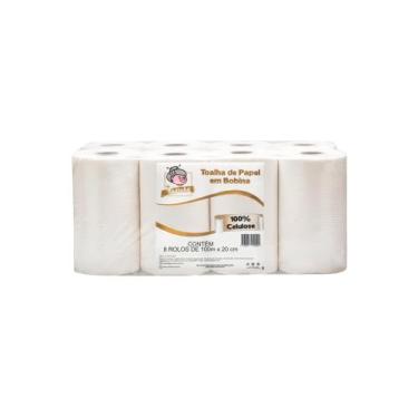 Imagem de Toalha Papel Rolo Bobina 100% Celulose 8X100X20 - Vo Tudinha - Vó Tudi
