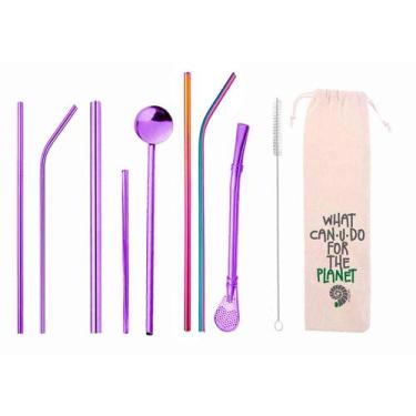 Imagem de Kit 10 em 1 - Canudos variados em Inox - CAN.U.DO, Roxo