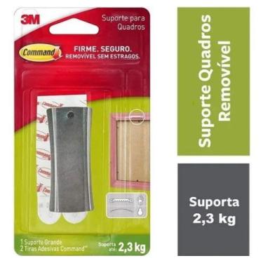 Imagem de Suporte Para Quadro Command Metalizado Médio 2,3kg 3m
