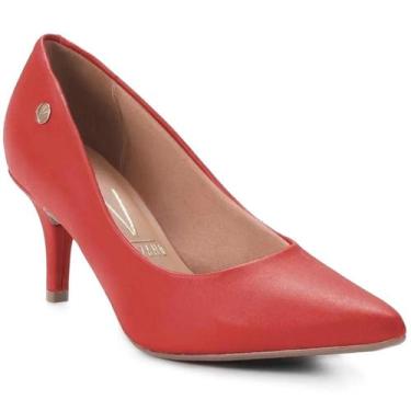 Imagem de Scarpin Vizzano Salto Médio Bico Fino Feminino - Vermelho, 37
