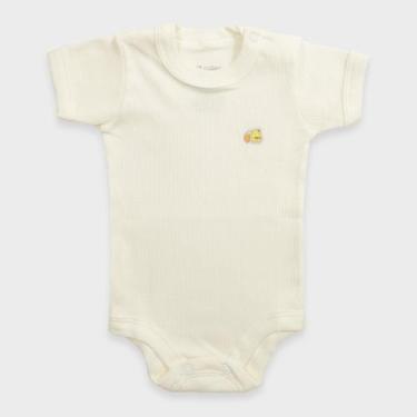 Imagem de Body Bebê Manga Curta em Malha Canelada - Baby Duck, G, Marfim