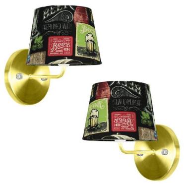 Imagem de Kit 2 Arandela Dourado De Cupula Tradicional Bar - MARRYLUZ