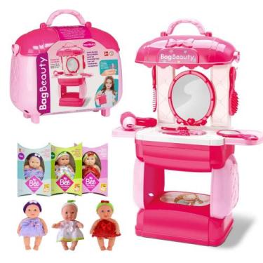 Imagem de Penteadeira Camarim de Brinquedo Portátil Boneca Infantil - BAG BEAUTY
