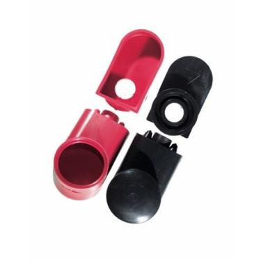 Imagem de Ancor 260392 Botas de terminal de bateria elétrica de grau marinho (estilo tampa giratória, 1 tamanho 2 e 4, preto/vermelho, pacote com 2)