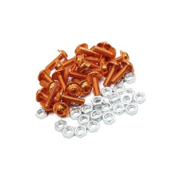 Imagem de A ABSOPRO 25 peças M6 laranja liga de alumínio cabeça sextavada parafusos de motocicleta parafusos porcas item substituição