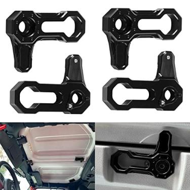 Imagem de Hihitomorrow Alças de alumínio Billet Freedom Top em forma de L JK Top Trincos de telhado, compatíveis com todos os modelos Jeep JK JKU que têm uma tampa de liberdade de remoção (4 peças) (preto)