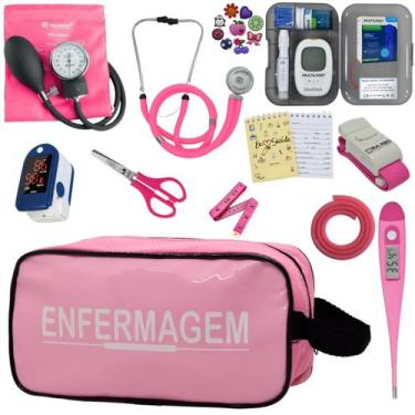 Imagem de Kit Enfermagem Aparelho Pressao Manual Esteto Multi Completo Incoterm,