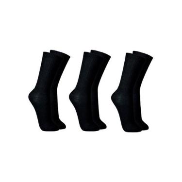 Imagem de Kit 3 Pares Meias Lupo Sport Masculina Esportiva Cano Longo Algodão, P