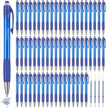 Imagem de Cholemy Pacote com 64 canetas coloridas retráteis de tinta gel, canetas de ponta fina de 0,7 mm, canetas lisas de clique com aderência confortável para anotações no diário no escritório da escola