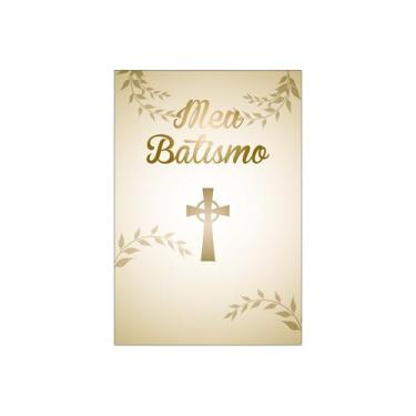 Imagem de Painel De Festa Vertical 1,50 x 2,20 - Meu Batismo Dourado 006 - Via C