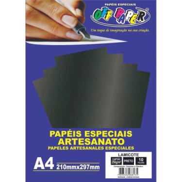 Imagem de Papel Lamicote A4 250g Preto Off Paper - 10 Folhas