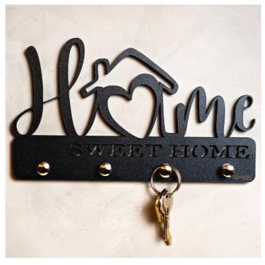 Imagem de Porta Chave Decoração Parede Preto - Carmisini