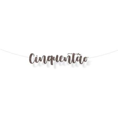 Imagem de Faixa decorativa "Cinquentao" Glitter Preto - 1 unidade - Cromus - Riz