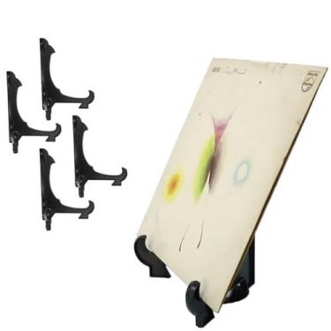 Imagem de Kit 4 Peças Suporte Para Pratos e Azulejos Preto 15cm - AC