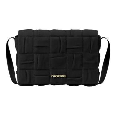 Imagem de Bolsa Moleca 50030 Tiracolo Transversal Lateral Ziper Feminino, Preto,
