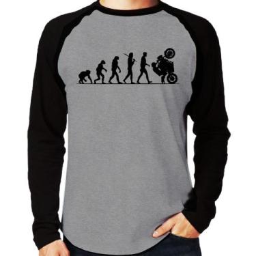 Imagem de Camiseta Raglan Evolução do Grau XJ6 Manga Longa - Foca na Moda, Cinza