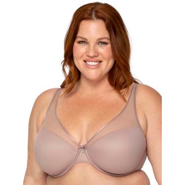 Imagem de Curvy Couture Sutiã feminino sexy de malha transparente plus size, Latido, 40J