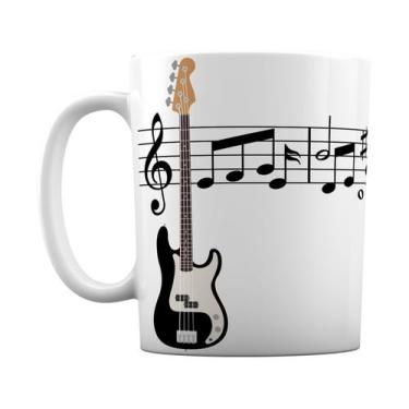 Imagem de Caneca Instrumento Musical Baixo Contra Baixo Notas Musicais - GMH Pro