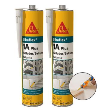Imagem de Kit 2 Selante Sikaflex 1a Plus Cinza Cartucho 300ml - Sika