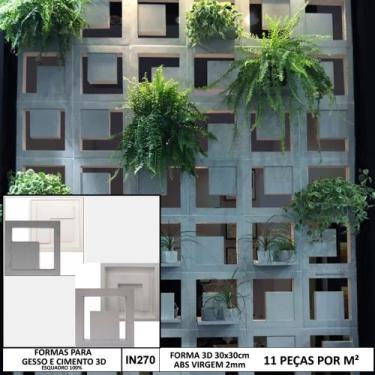 Imagem de 4 Forma Molde Cobogó Vazado + Base De Planta 30X30cm Abs 2mm - INNOVE3