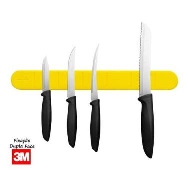 Imagem de Kit 2 Barras Magnética Para Facas (Porta Facas) Premium - Fixação 3M -
