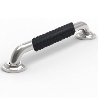 Imagem de Barra de Apoio 30cm Inox Suporte Antiderrapante Idoso Deficiente Segurança Banheiro Box Quarto Corredor Parede Resistente Proteçao Acessibilidade