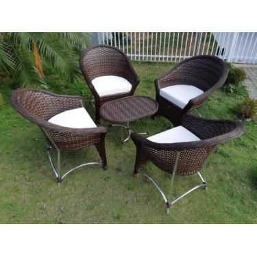 Imagem de Jogo Poltronas Varanda Área Externa Piscina Alumínio e Fibra - Varanda