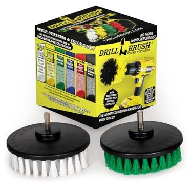 Imagem de Escova de perfuração – Ferramentas de cozinha – Limpador de argamassa – Kit de escova de giro grande – Fogão limpo, prateleira de forno, pia, azulejo, balcão, armários, pisos – Limpador de vidro – Estofado, couro, tecido, vinil – Limpador de carpete