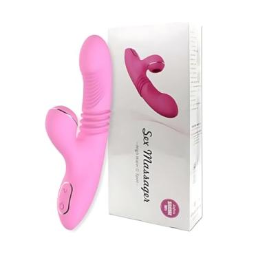 Imagem de Olivia Dibe Vibrador e Sugador De Clitóris com Vai e Vem Aquecimento Ponto G 22cm x 4cm Silicone Recarregável ROSA