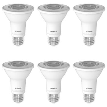 Imagem de Sunlite Lâmpada Led Par20, 6 Watts(50W Halogen Eq), 500 Lumens, Feixe de Inundação de 35°, Base E26 Média, 90 Cri, Regulável, Compatível com Título-20/24/Cec, 120 V, Listada Etl, 2 (Pacote Com 6 Unida