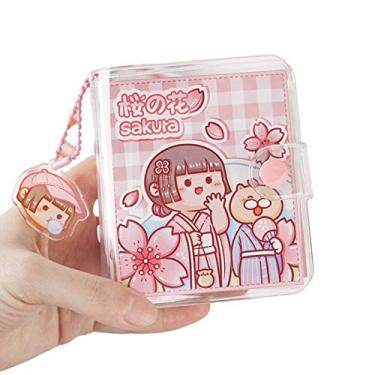 Imagem de Caderno criativo Kawaii fofo transparente com 3 anéis, mini livro de mão de folhas soltas para estudantes, material escolar Kawaii, material escolar