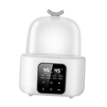 Imagem de MERIGLARE Aquecedor de mamadeiras para bebê, aquecedor de fórmula, suprimentos de resina, secador portátil de esterilizador de mamadeiras, com LCD para carro, Branco