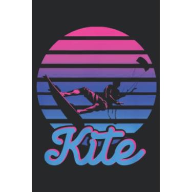 Imagem de Kite Vintage Surf Retro Sunset Kiteboarding Kiteboarder Gift Graphic: Lined Journal Notebook To Do Schedule, Medium 6x9 Inches, 100 Pages, Printed Cover