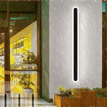 Imagem de Luzes de parede externas reguláveis com função de memória de controle remoto Iluminação de parede 3000K/4500K/6000K Luminária de parede moderna selecionável IP65 Cerca de jardim LED impermeável (40 cm