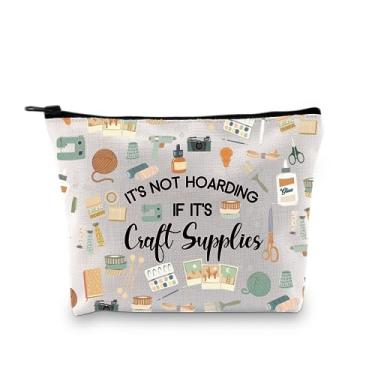 Imagem de G2TUP Crafter Gift It's Not Hoarding If It's Craft Supplies Bolsa de Maquiagem Artesanal Amante Bolsa Cosmética Presente para Amantes de Costura, Materiais de artesanato MB