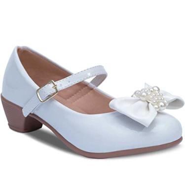 Imagem de Sapato Infantil Social Feminino Nº 28 Ao 34 Sapatilha Moda Festa 03.19 (Branco, BR, Criança de 4 a 8 anos, Numérico, 30)