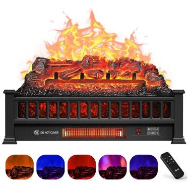 Imagem de Lareira Elétrica Ecológica 23" 58 cm com Controle Remoto, Proteção Contra Superaquecimento, Cores de Chama Ajustáveis e Temporizador, 110V