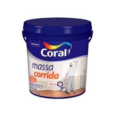 Imagem de Massa Corrida Coral 5,7kg Branco Fosco De Alto Rendimento Alvenaria Co