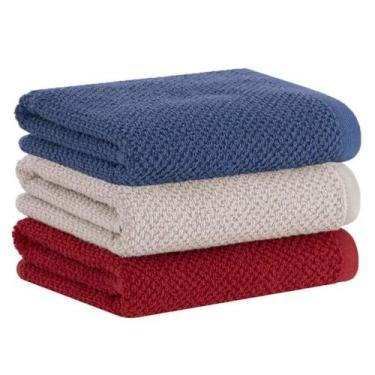 Imagem de Jogo de Pano de Copa Gourmet Buddemeyer 3 Peças, azul/vermelho/bege